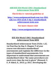 ASH ECE 354 Week 5 DQ 1 Standardized Achievement Tests NEW.doc