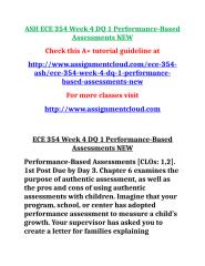 ASH ECE 354 Week 4 DQ 1 Performance-Based Assessments NEW.doc